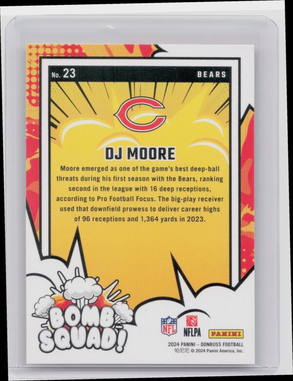 2024 Donruss D.J. Moore 23 Bears Bomb Squad - Image 3