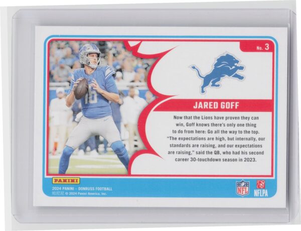 2024 Donruss Jared Goff #3 Lions Action All Pros - Image 3