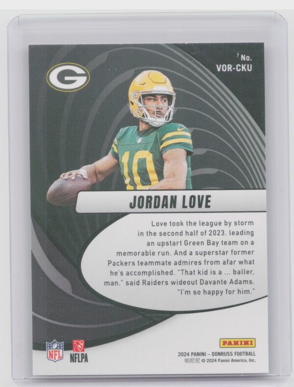 2024 Donruss Jordan Love #VOR-CKU Packers Vortex - Image 3