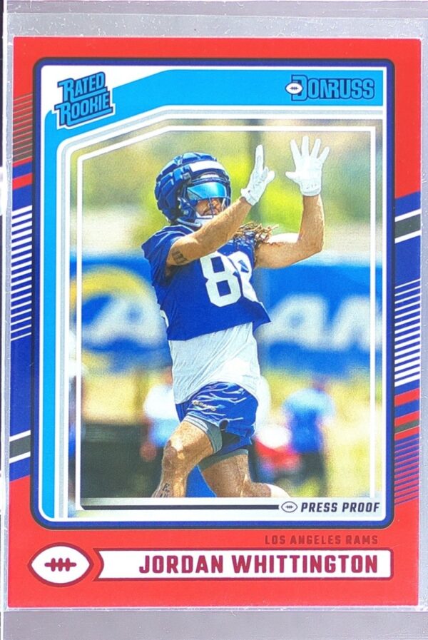 2024 Donruss Jordan Whittington Press Proof Red RC 352 Rams