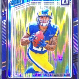 2024 Donruss Optic Blake Corum Purple Shock RC #208 Rams