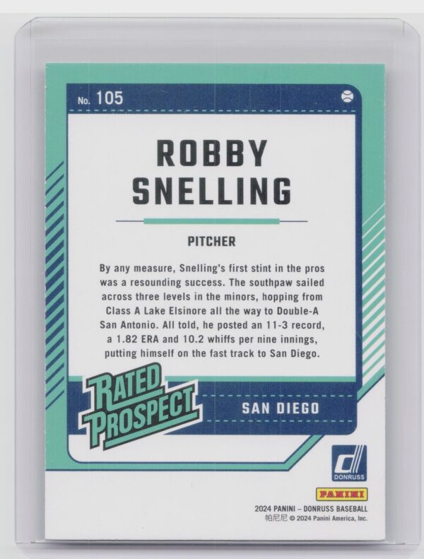 2024 Donruss Robby Snelling Liberty #105 Padres - Image 3