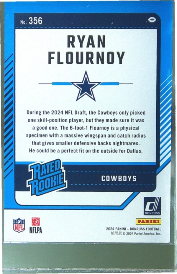 2024 Donruss Ryan Flournoy Press Proof Red RC #356 Cowboys - Image 3