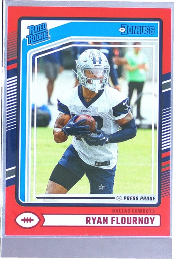 2024 Donruss Ryan Flournoy Press Proof Red RC #356 Cowboys