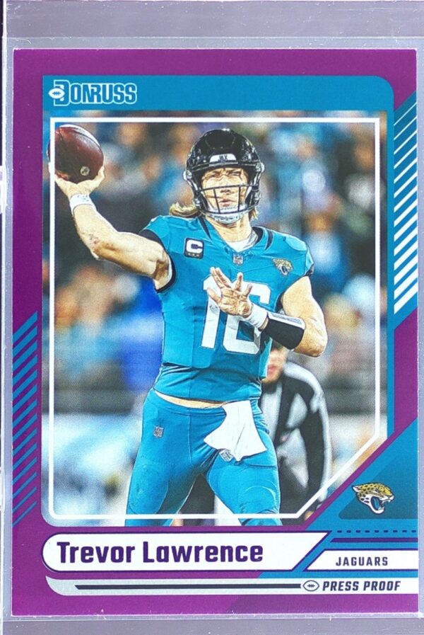 2024 Donruss Trevor Lawrence Press Proof Purple 271 Jaguars