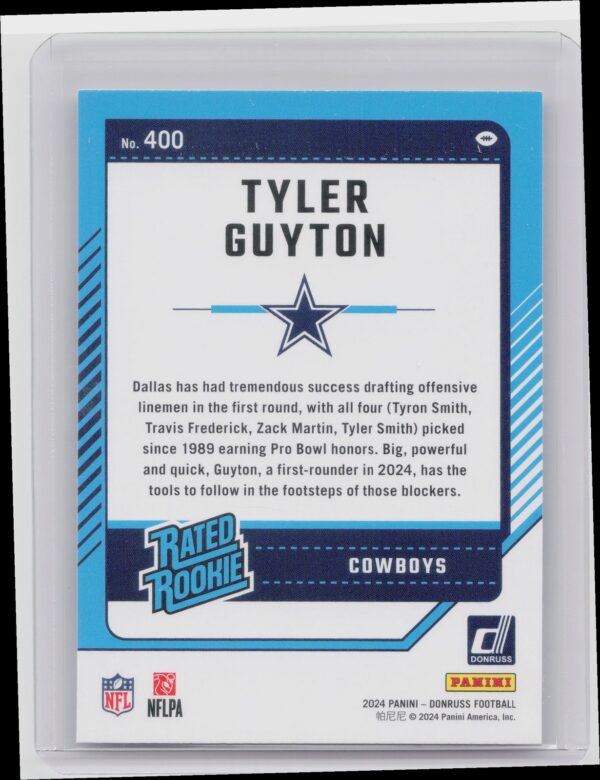 2024 Donruss Tyler Guyton RC 400 Cowboys - Image 3