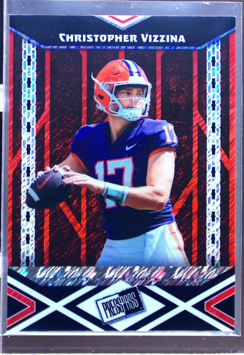 2024 Leaf Collective Christopher Vizzina /5 #PPB-56 Tigers PressPass Shimmer Red