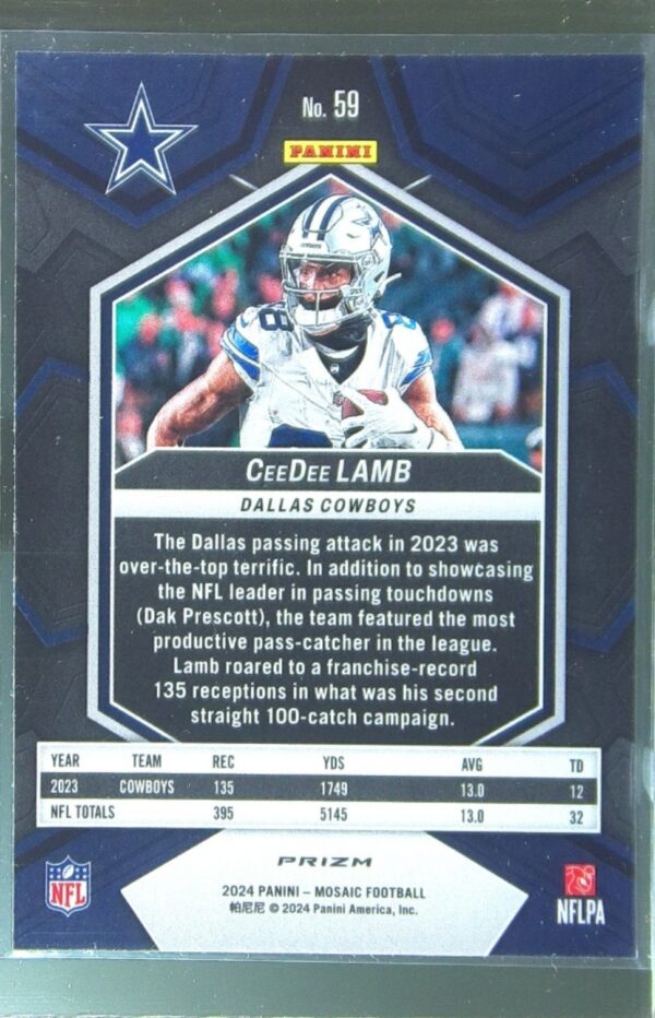 2024 Mosaic CeeDee Lamb Mosaic 59 Cowboys - Image 3