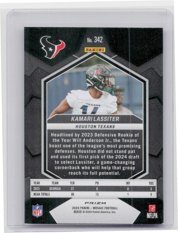 2024 Panini Mosaic Kamari Lassiter Mosaic Reactive Blue 342 Texans - Image 3