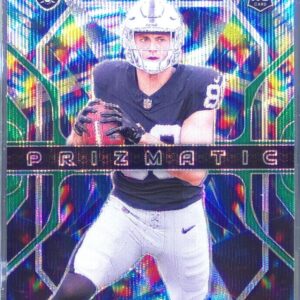 2024 Prizm Brock Bowers RC 20 Raiders Prizmatic Wave Green Prizm