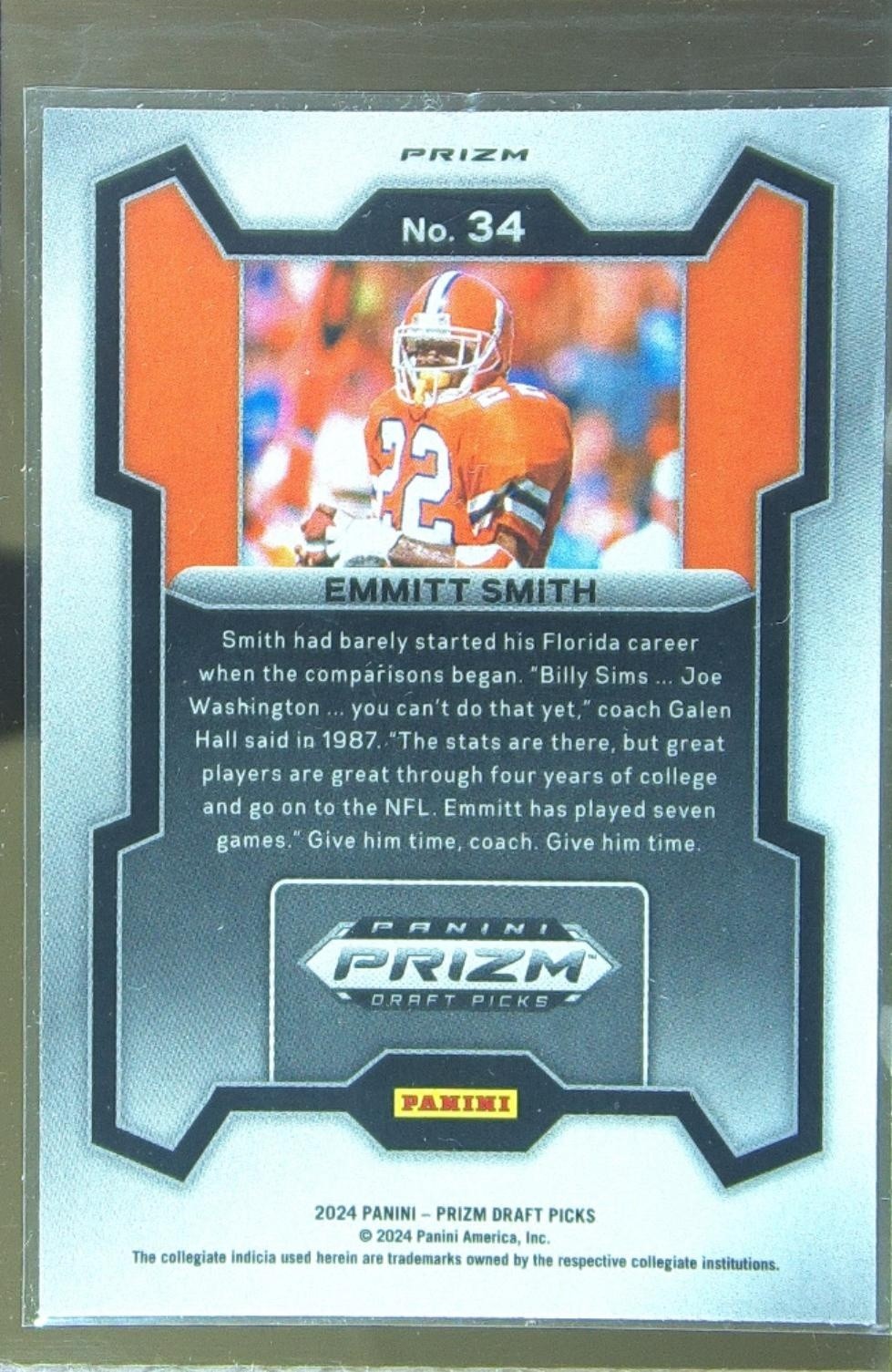 2024 Prizm Collegiate Draft Picks Emmitt Smith Red Ice 34 Gators - Image 3