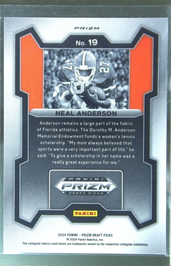 2024 Prizm Collegiate Draft Picks Neal Anderson Red Ice 19 Gators - Image 3