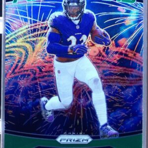 2024 Prizm Derrick Henry 10 Ravens Fireworks Green Prizm