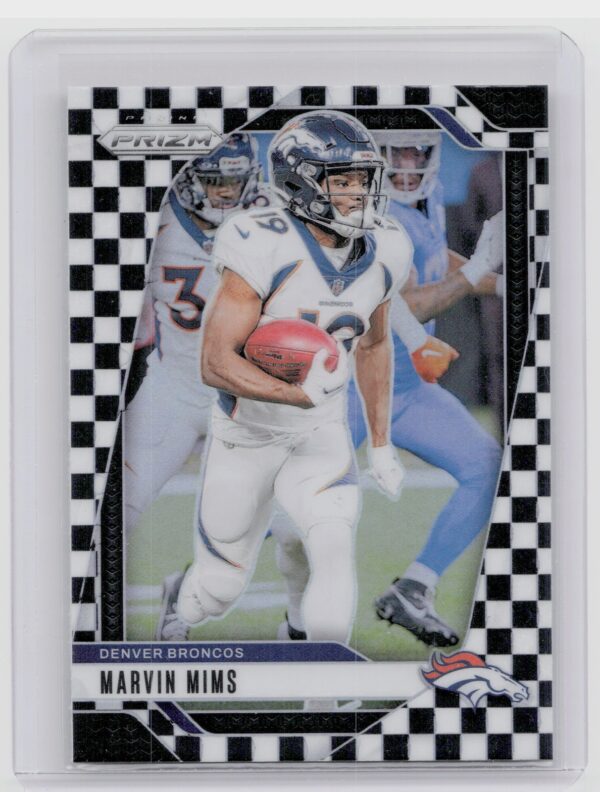 2024 Prizm Marvin Mims Black and White Checker 88 Broncos