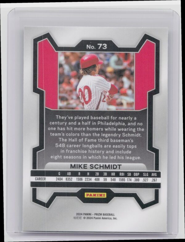 2024 Prizm Mike Schmidt #73 Phillies - Image 3