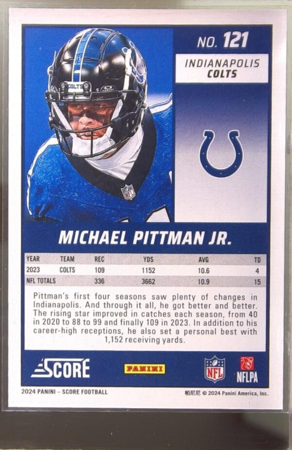 2024 Score Michael Pittman Jr. Lava /630 #121 Colts - Image 3