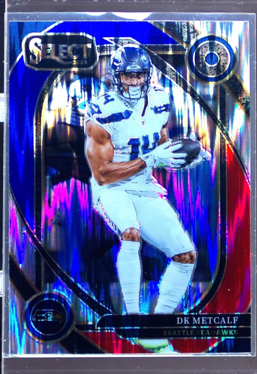 2024 Select DK Metcalf Red & Blue Prizm Shock #251 Seahawks