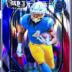 2024 Select Gus Edwards Red & Blue Prizm Shock #258 Chargers