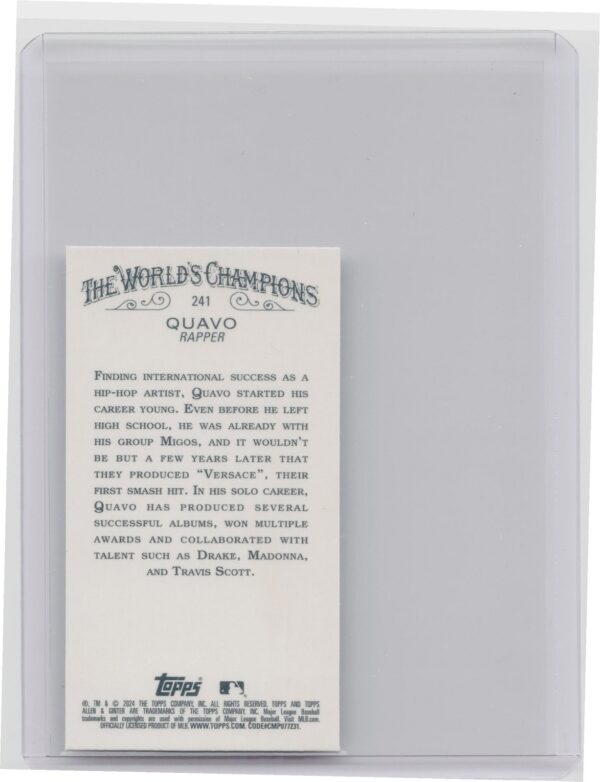 2024 Topps Allen & Ginter Quavo Mini Chrome #241 - Image 3