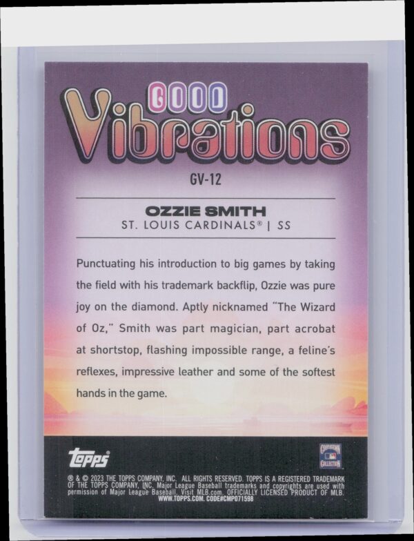 2024 Topps Big League Ozzie Smith #GV-12 Cardinals Good Vibrations - Image 3