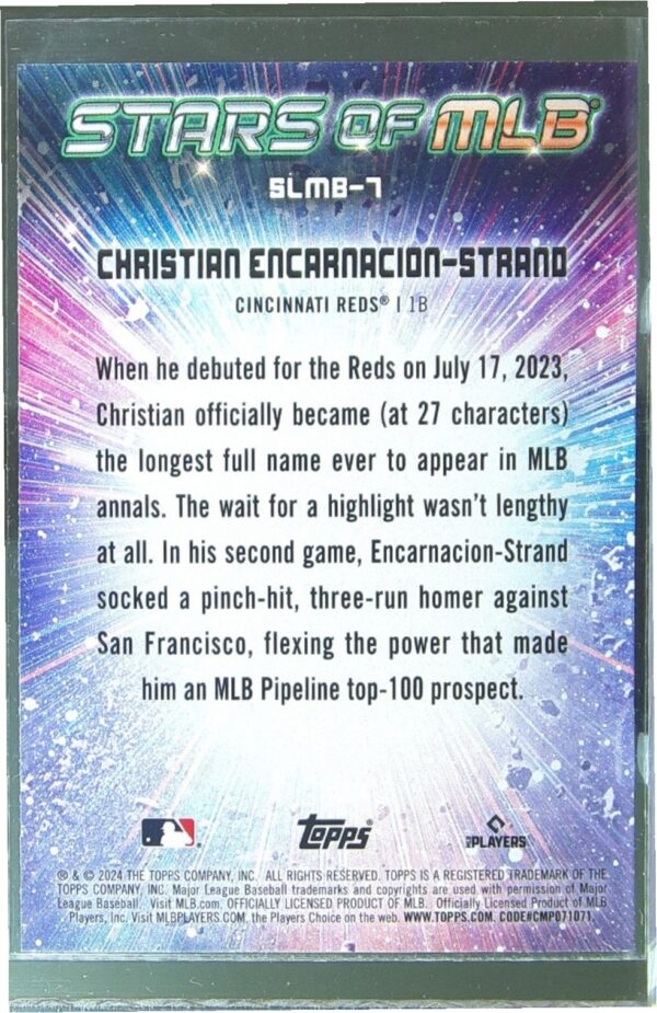 2024 Topps Christian Encarnacion-Strand #SLMB-7 Reds Stars of MLB - Image 3