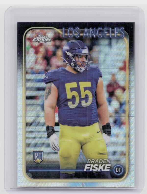 2024 Topps Chrome Braden Fiske Prism Refractor #273 Rams