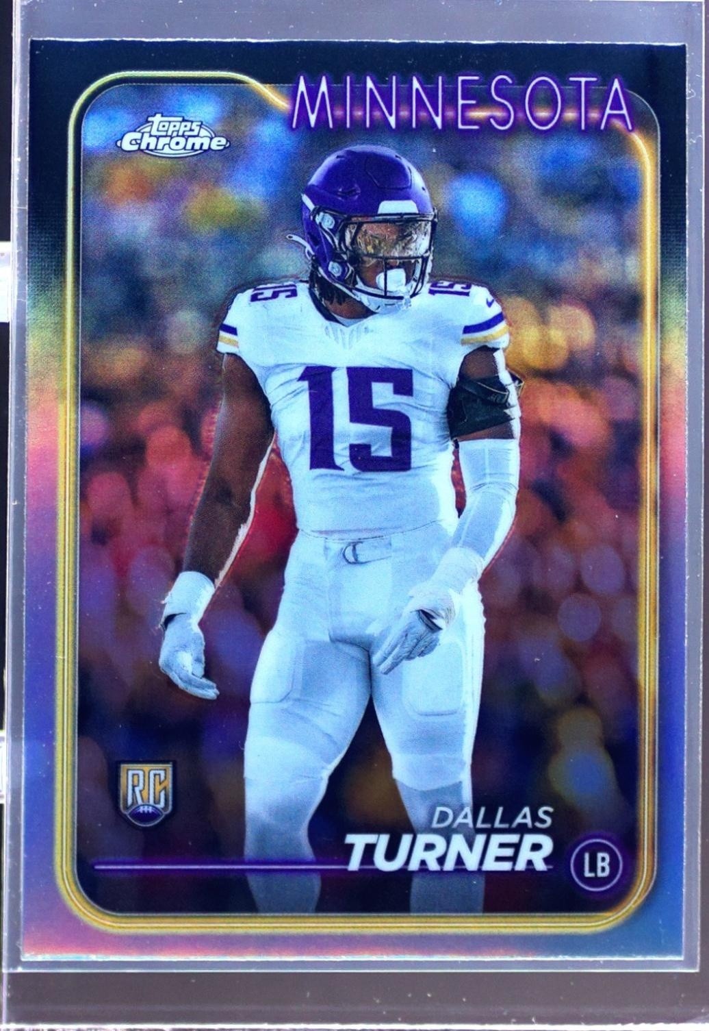 2024 Topps Chrome Dallas Turner Refractor RC #221 Vikings
