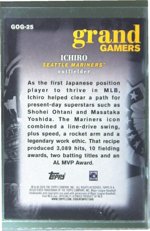 2024 Topps Ichiro #GOG-25 Mariners Grand Gamers - Image 3
