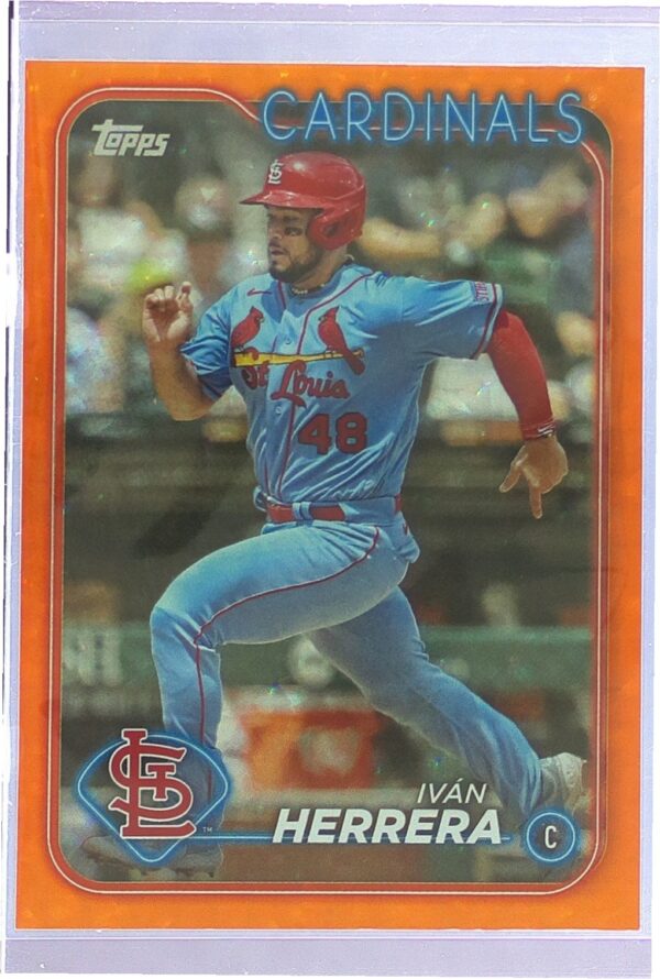 2024 Topps Ivan Herrera Orange Crackle Foil /299 #681 Cardinals