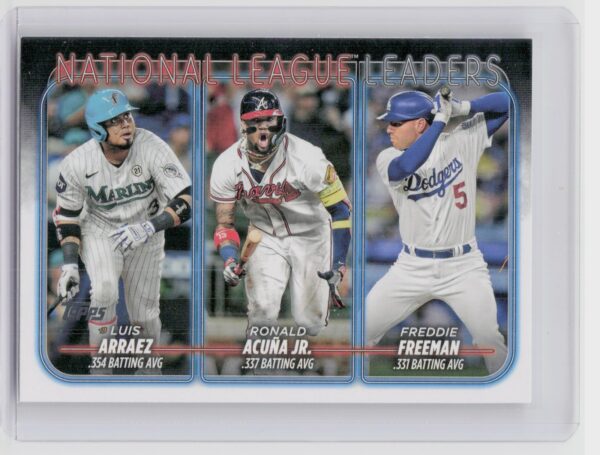 2024 Topps National League Leaders Batting Average ( Arraez / Acuña / Freeman)