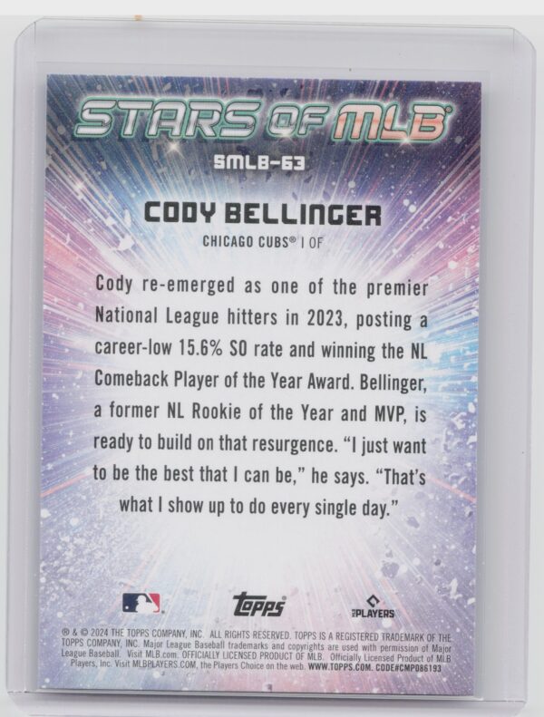 2024 Topps Update Cody Bellinger #SMLB-63 Cubs Stars of MLB - Image 3