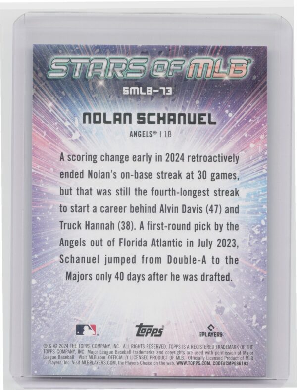 2024 Topps Update Nolan Schanuel #SMLB-73 Angels Stars of MLB - Image 3