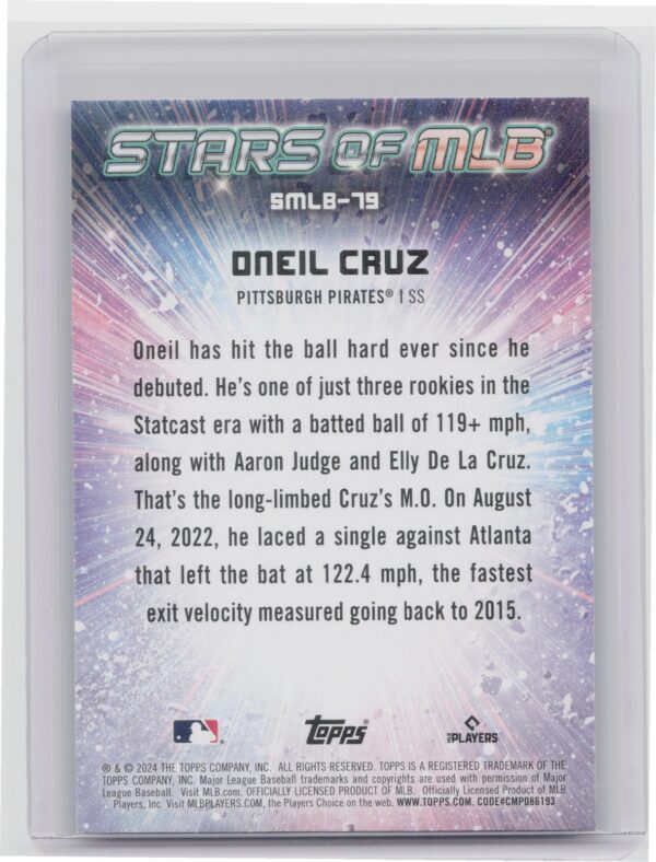 2024 Topps Update Oneil Cruz #CSMLB-79 Pirates Stars of MLB Chrome - Image 3