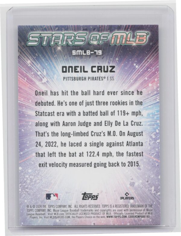 2024 Topps Update Oneil Cruz #SMLB-79 Pirates Stars of MLB - Image 3