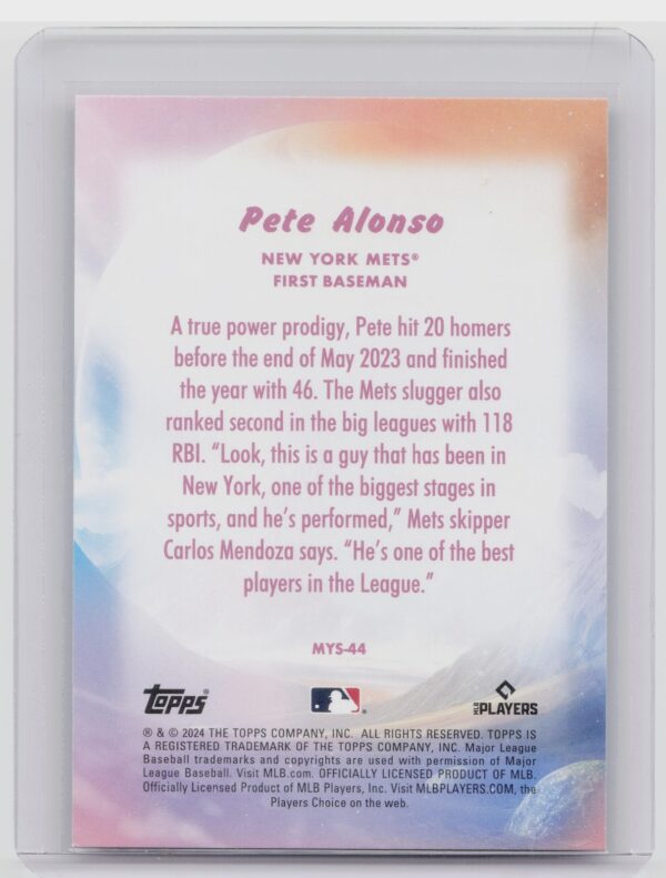 2024 Topps Update Pete Alonso #MYS-44 Mets Mystical - Image 3