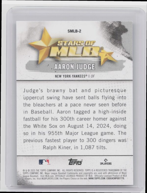 2025 Topps Aaron Judge #SMLB-2 Yankees Stars of MLB - Image 3