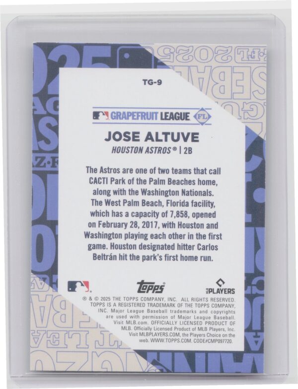 2025 Topps Jose Altuve #TG-9 Astros Training Grounds - Image 3