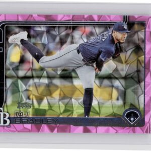 2025 Topps Taj Bradley Pink Diamante Foil #183 Rays