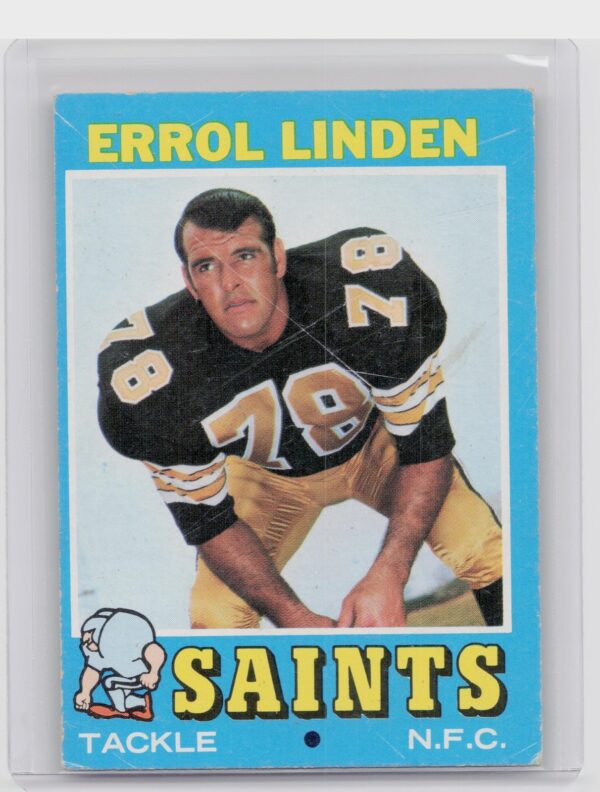1971 Topps Errol Linden RC #117 Saints