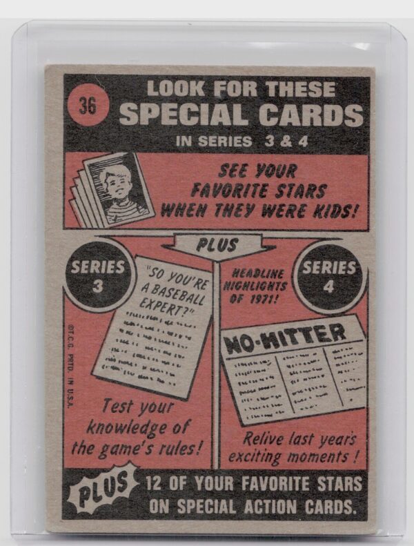 1972 Topps Jerry Johnson #36 Giants - Image 3