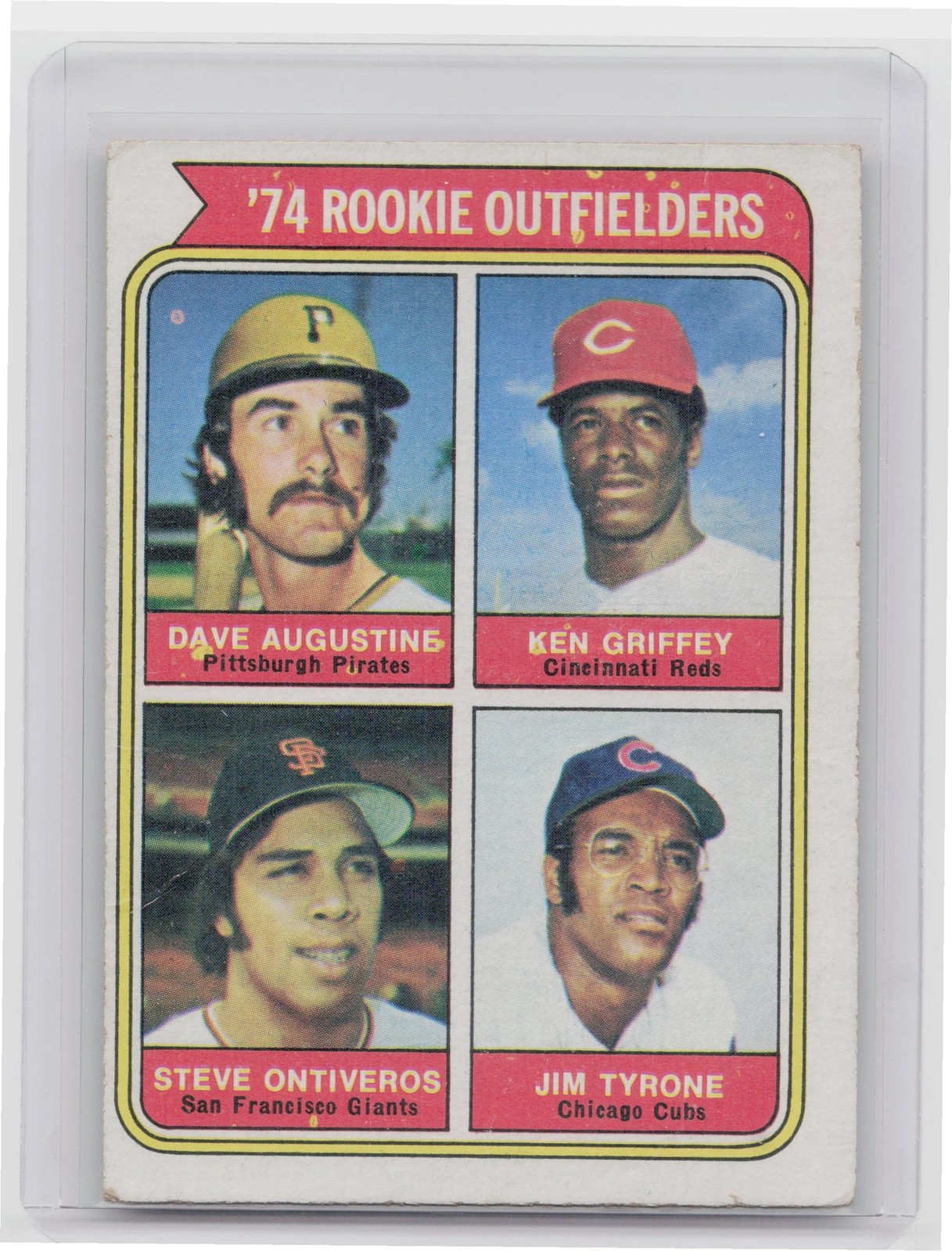 1974 Topps 1974 Rookie Outfielders Dave Augustine / Ken Griffey / Steve Ontiver