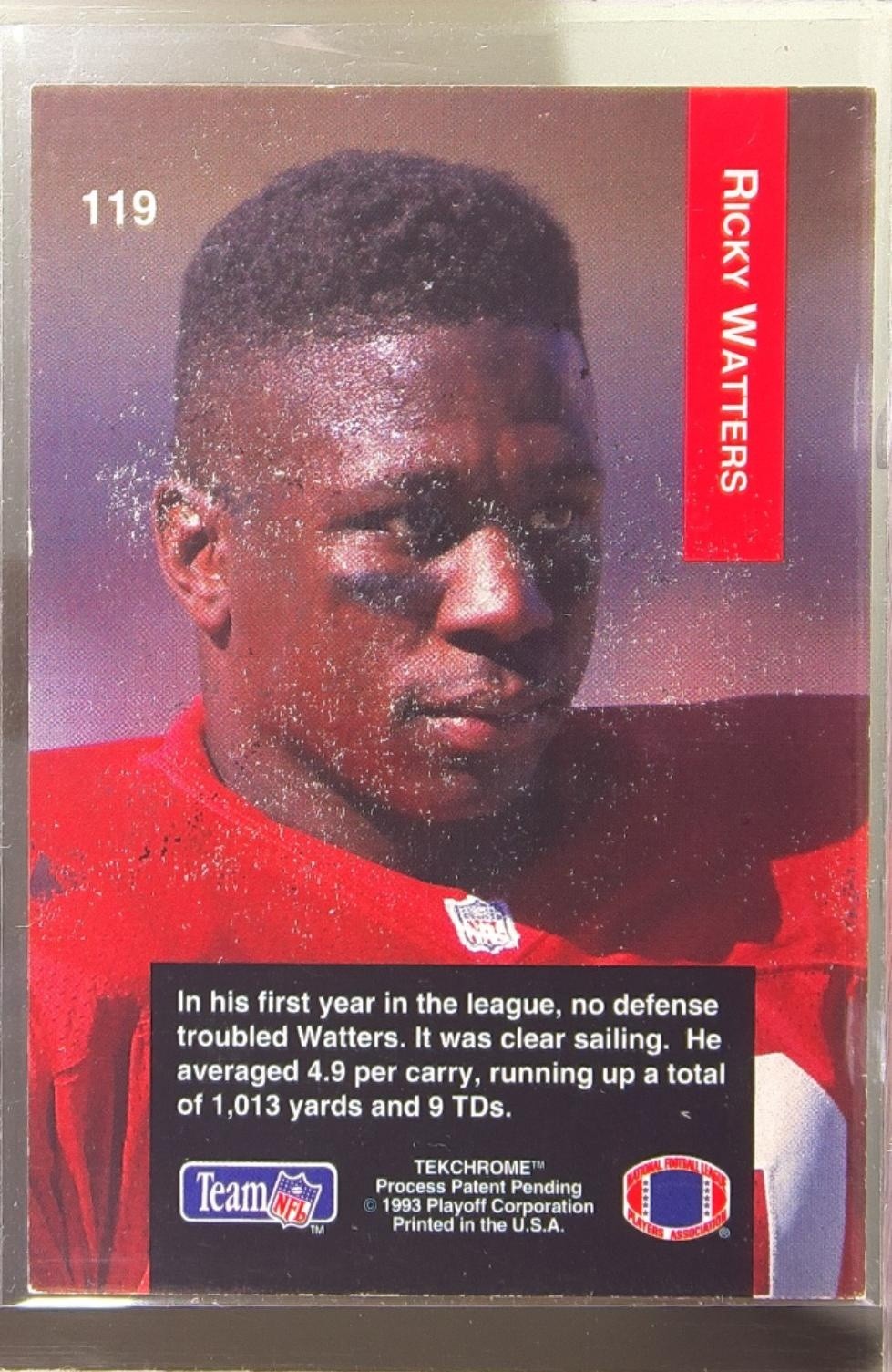 1993 Playoff Ricky Watters #119 49ers - Image 3