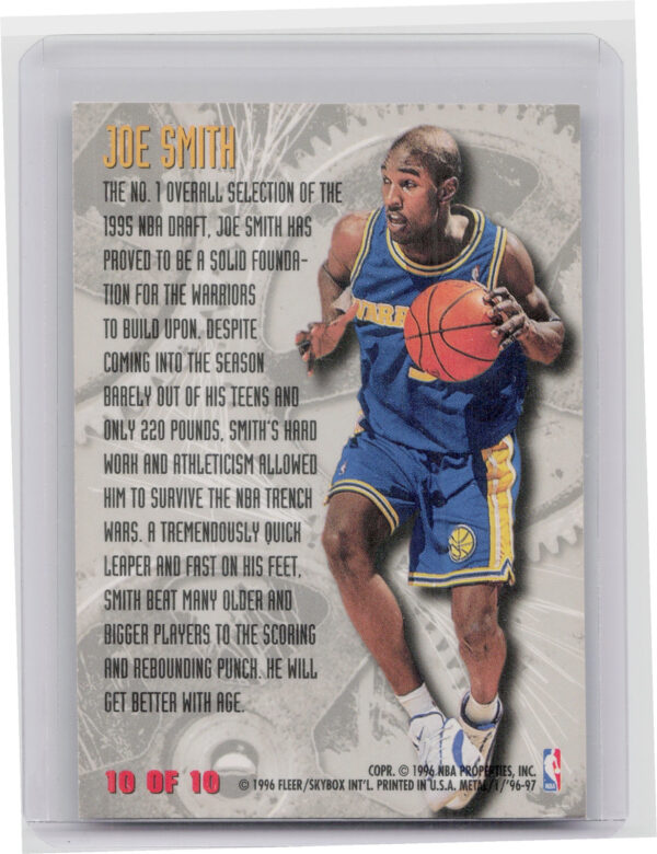 1996-97 Metal Joe Smith #10 Warriors Power Tools - Image 3