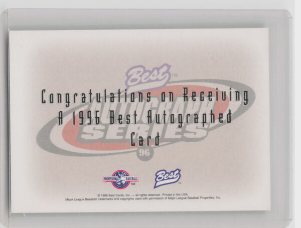 1996 Best Scott Spiezio #NNO Stars Autographs - Image 3