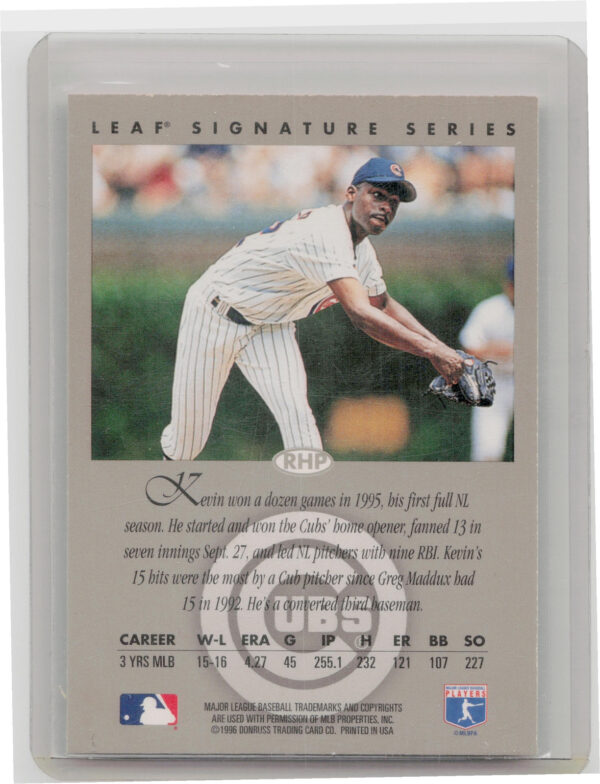 1996 Leaf Signature Series Kevin Foster AU #NNO Cubs Autographs Bronze - Image 3