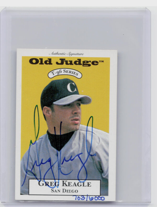 1996 Signature Rookies Old Judge Greg Keagle AU SN6000 #14 Quakes Signatures