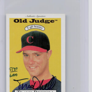 1996 Signature Rookies Old Judge Travis Driskill AU SN6000 #9 Indians Signatures