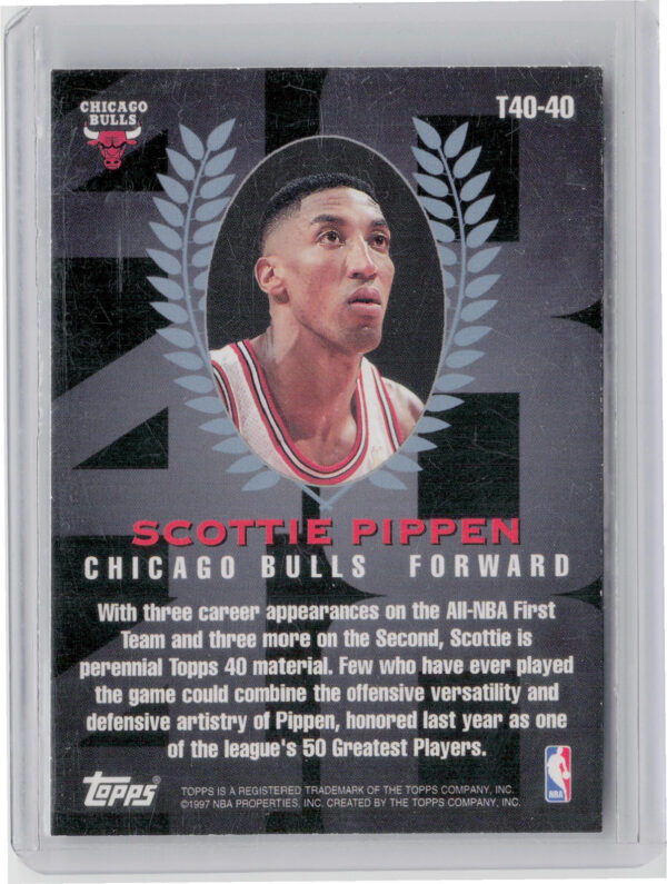 1997-98 Topps Scottie Pippen #T40-40 Bulls Topps 40 - Image 3
