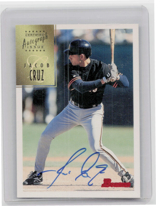 1997 Bowman Jacob Cruz AU #CA17 Giants Certified Autographs Blue Ink