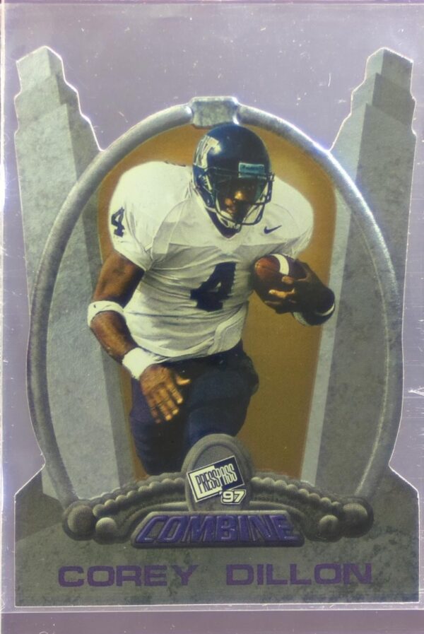 1997 Press Pass Corey Dillon RC #7 Huskies Combine Die-Cut